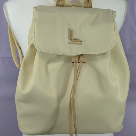 LOULU Beige Drawstring Backpack Purse – New Without Tags - Picture 1 of 9